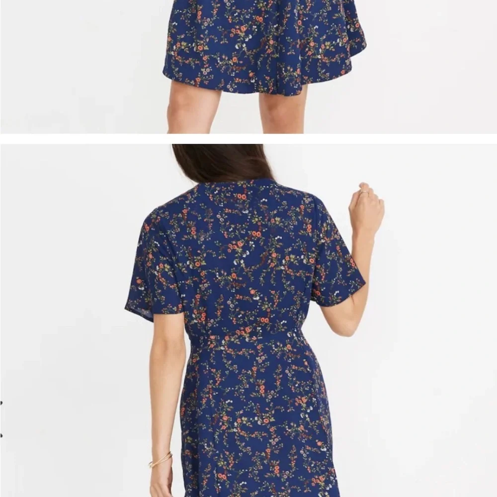 Madewell Amaranth Wrap Dress in Moonless Floral - Picture 2 of 5